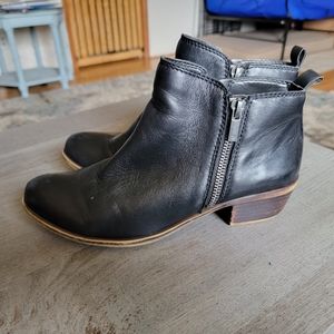 Lucky Brand LK-Basel Black Leather Booties Size 7.5/37.5
